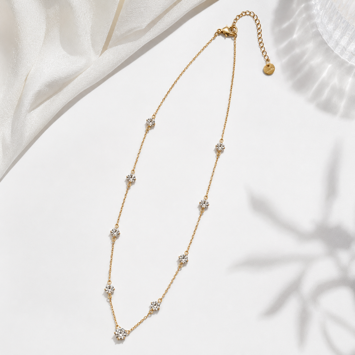 Gold Zircon Tennis Necklace for Women