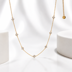 Gold Zircon Tennis Necklace for Women