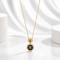 Black Gold Double Pendant Necklace for Women