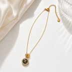 Black Gold Double Pendant Necklace for Women