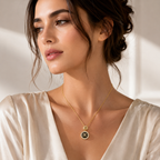 Black Gold Double Pendant Necklace for Women