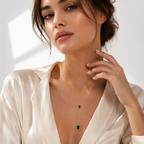 Green Emerald Y Necklace for Women