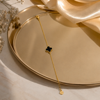 Black Clover Gold Plated Adjustable Bracelet