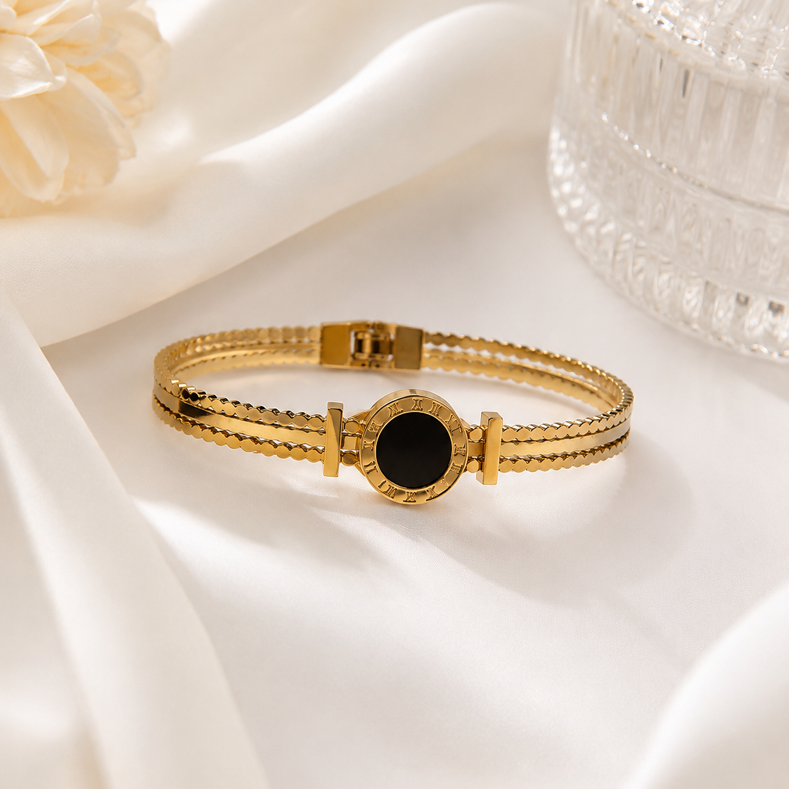 Noir Black Clover Cuff Bracelet