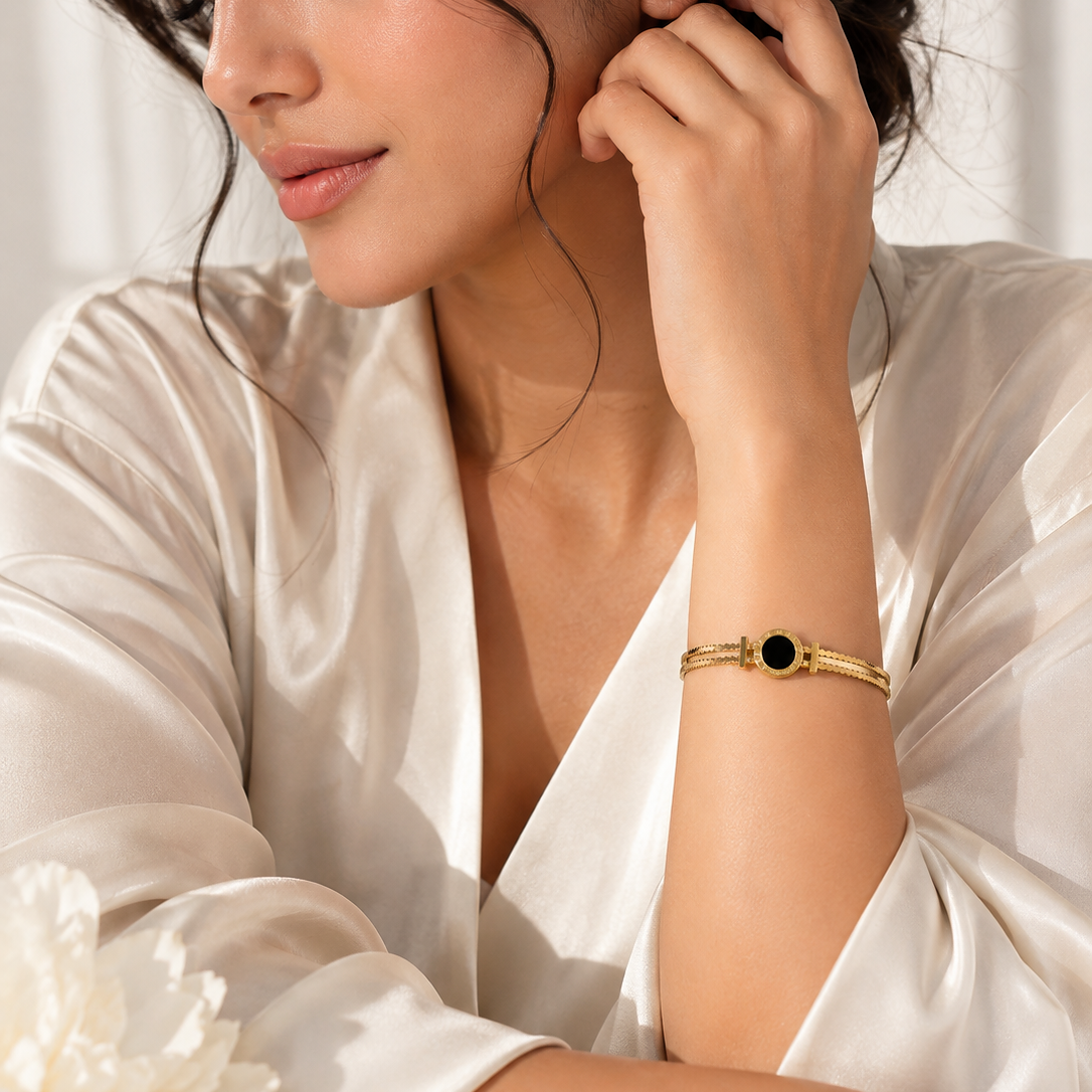 Noir Black Clover Cuff Bracelet