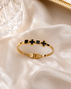 Luxury Black Clover Handcuff Bangle Bracelet