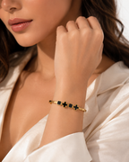 Luxury Black Clover Handcuff Bangle Bracelet