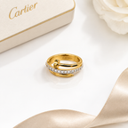 ZARISHA Gold Wrap Nail Pave Diamond Ring