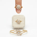 ZARISHA Gold Floral Starburst Diamond Ring