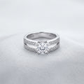Premium Silver-Plated Solitaire Zircon Ring for Women