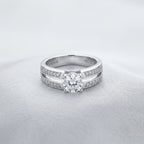 Premium Silver-Plated Solitaire Zircon Ring for Women