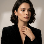 Noir Elegance Gold Baguette Statement Ring