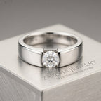ZARISHA Modern Floating Solitaire Band in Sterling Silver