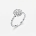 Elegant Round Halo CZ Silver Ring | Zarisha