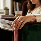 ZARISHA Modern Floating Solitaire Band in Sterling Silver