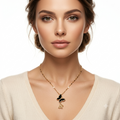 Black Butterfly Pendant Necklace for Women