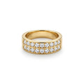 ZARISHA Double Row Pave Diamond Gold Band Ring