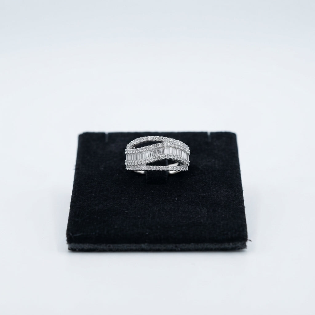 Sparkling Crossover Multi-Band CZ Ring | Zarisha