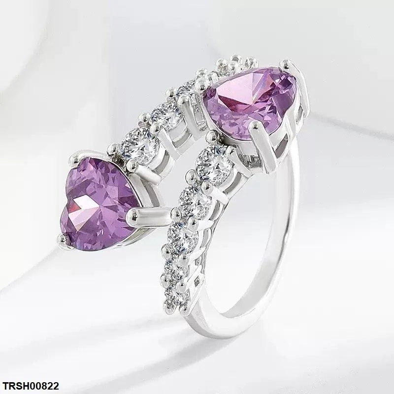 Round Heart Stone Ring Adjustable