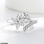 Heart/Flower ZIRCON Ring Adjustable