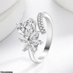 Heart/Flower ZIRCON Ring Adjustable