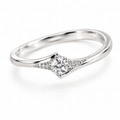 ZARISHA Delicate Wave Solitaire Ring with Side Accents